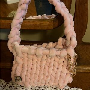 Pink Braided Handbag